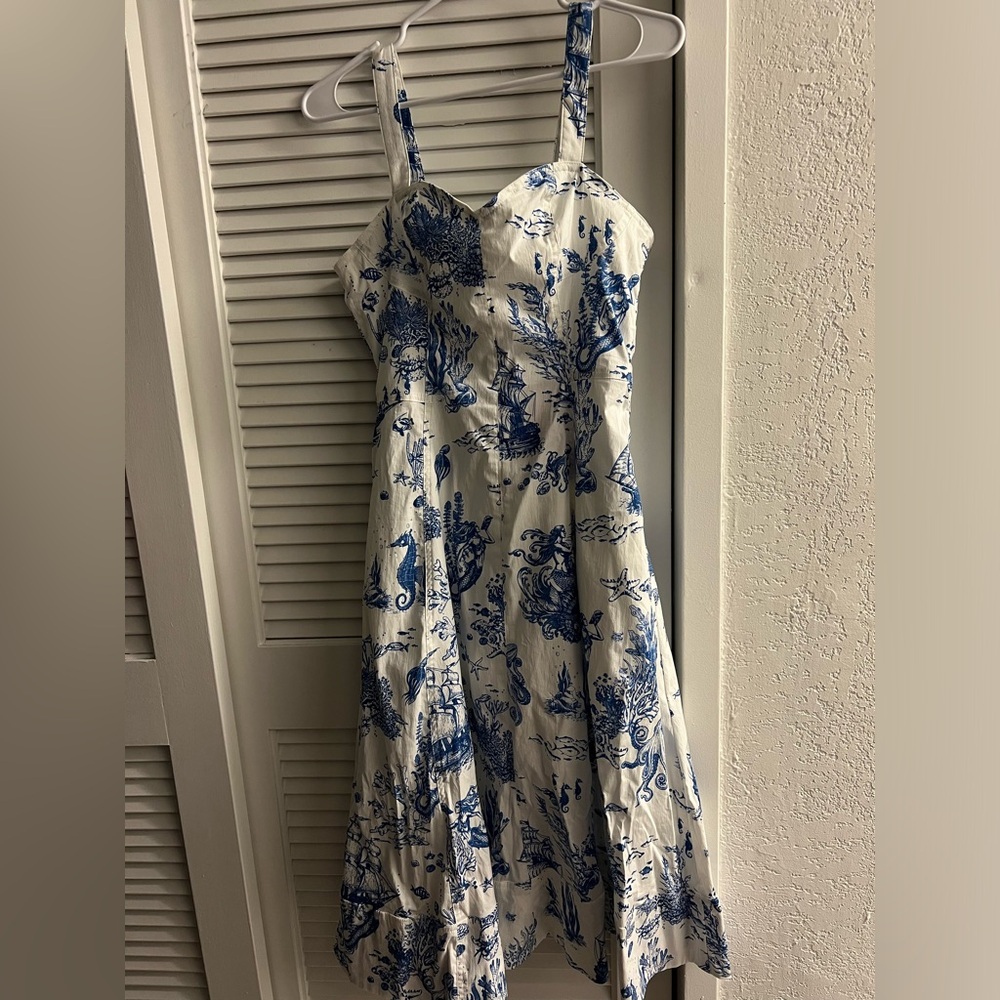 AVEC LES FILLES Women's Dress Blue and White Nautical Size 6 NEW